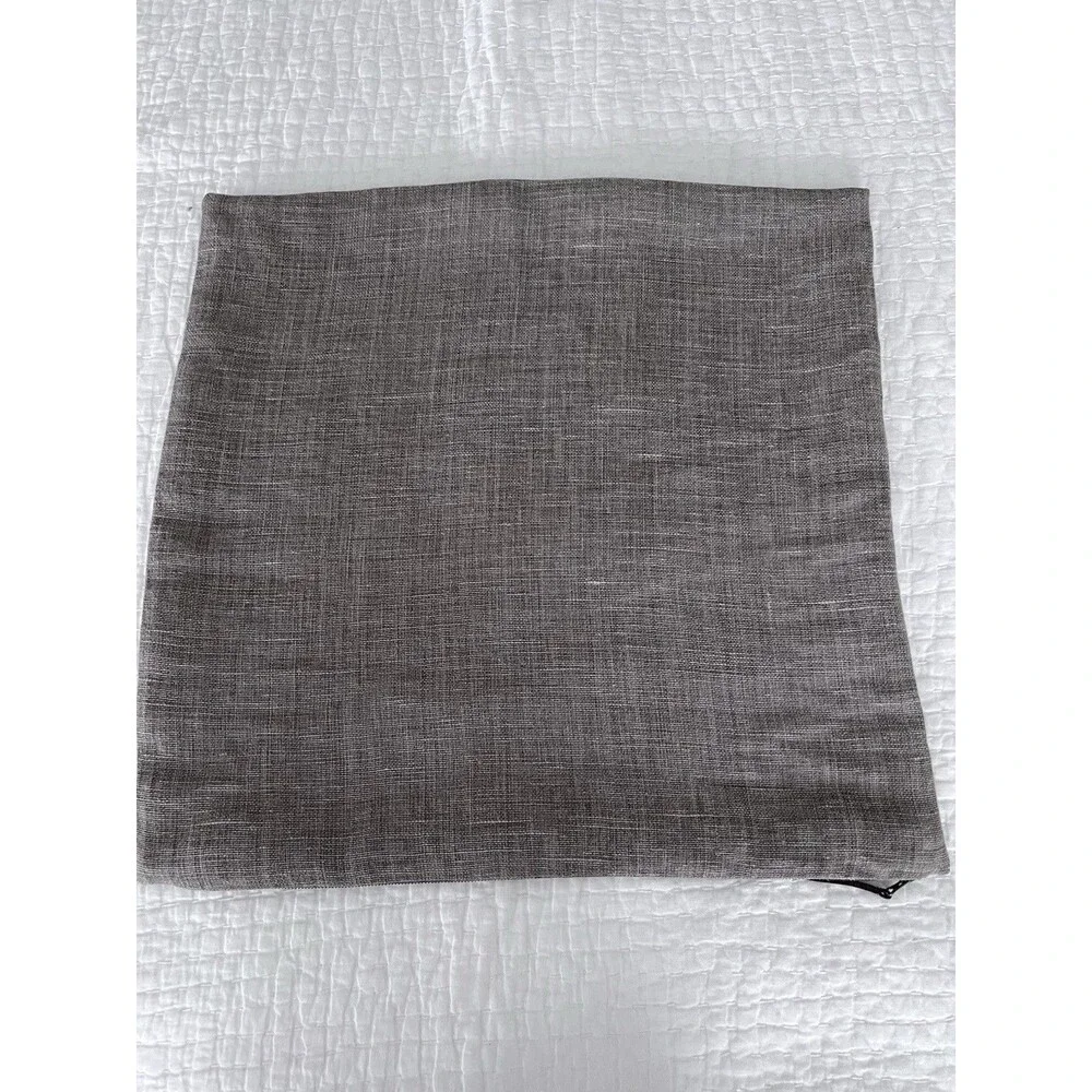 Pottery Barn 100% Linen Pillow Cover 24x24 EUC Brown/Taupe/Natural